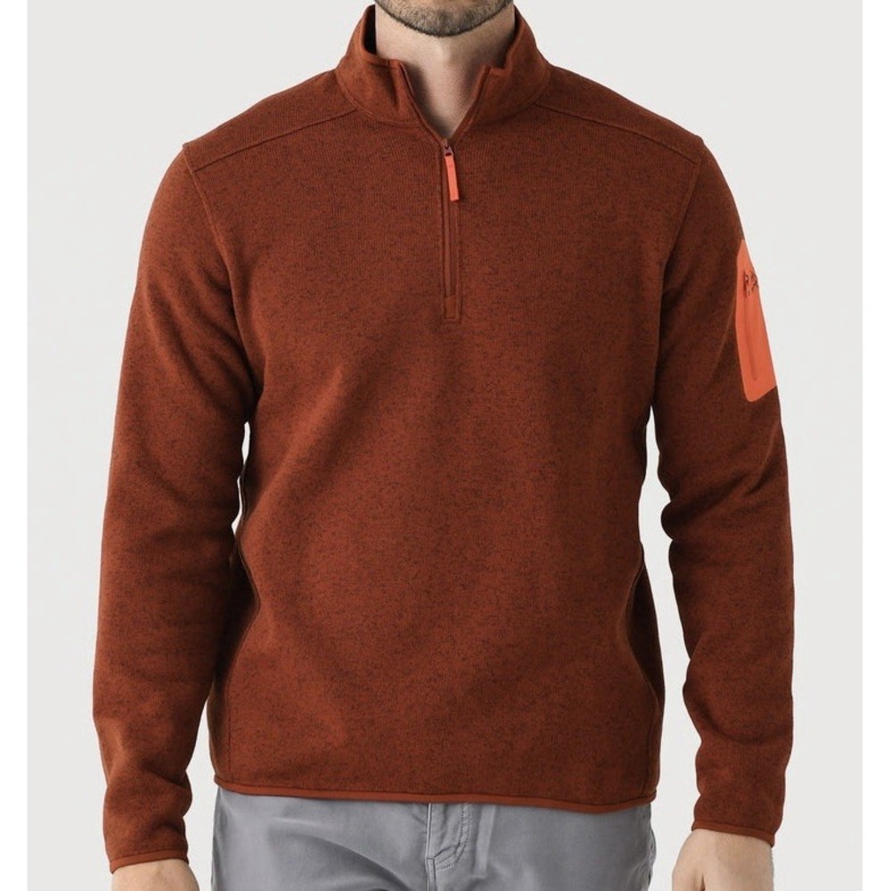 Arc'teryx Covert Half Zip Fleece Pullover Jacket Mens S Sequoia Heather Solar